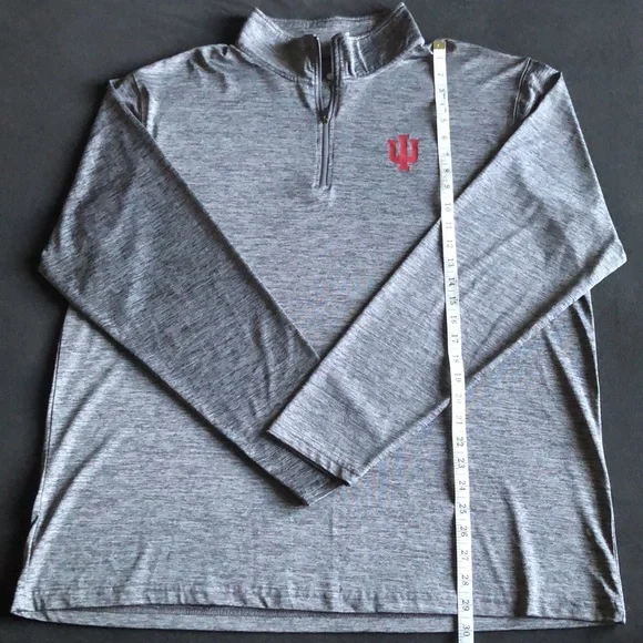 Indiana Hoosiers Heathered Gray Earth First Raglan Quarter-Zip Windshirt - Picture 2 of 6